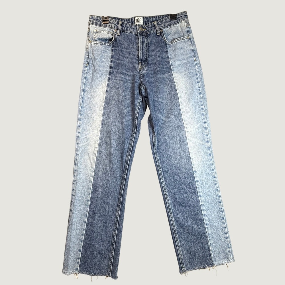 BDG Urban Outfitters Jessye Two Tone Patchwork Straight Leg Jeans Blue W30 L32